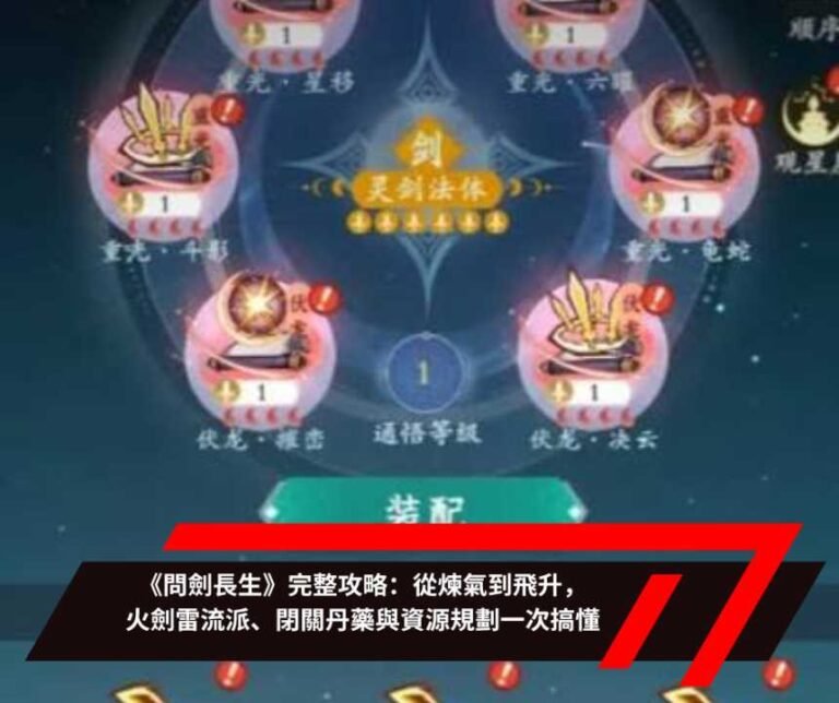 《問劍長生》完整攻略：從煉氣到飛升，火劍雷流派、閉關丹藥與資源規劃一次搞懂