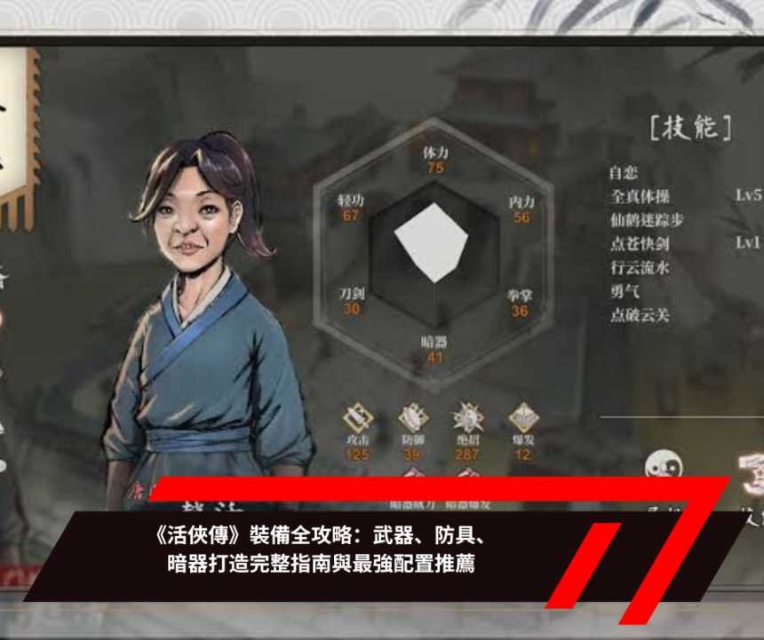 《活俠傳》裝備全攻略：武器、防具、暗器打造完整指南與最強配置推薦